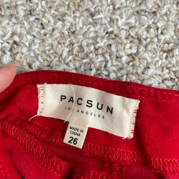 Pacsun Red Corduroy Paneled Bodycon Skirt - Picture 3 of 4
